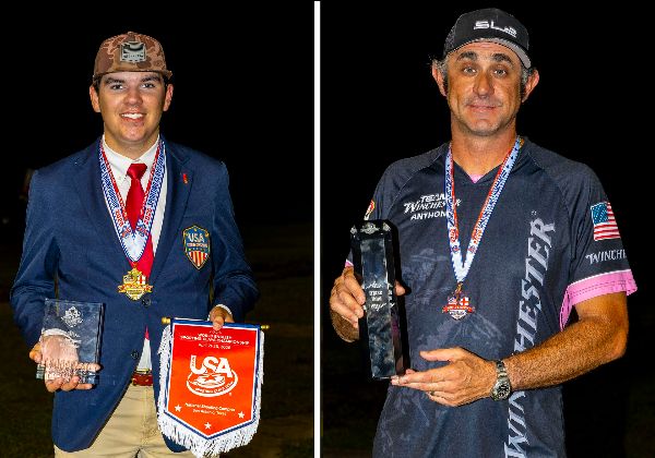 Connor Daniel and Anthony Matarese, Jr. holding awards
